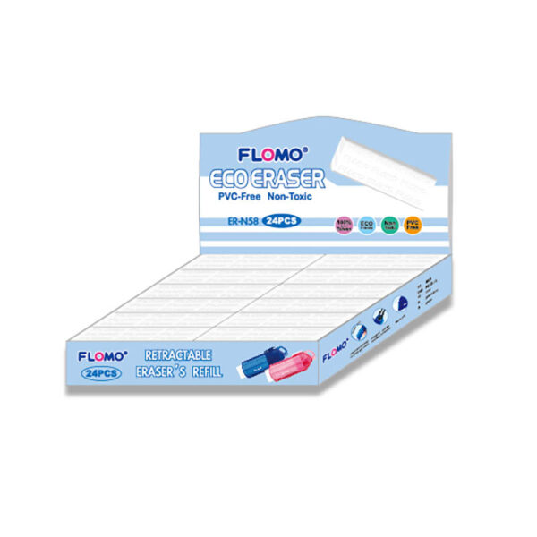 ER-N58 Translucent Retractable Standard Refill Eraser, Pack of 24
