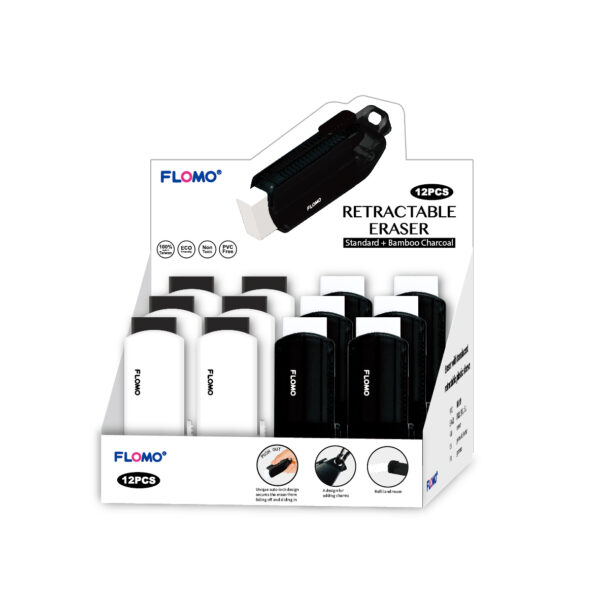 ER-R2101D Retractable Eraser Set (Standard + Bambo Charcoal)